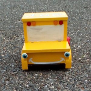 School Bus Step Stool for Kids from Crossknots Custom Woodworking