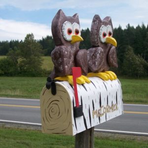 Custom Owls Mailbox from Crossknots Custom Woodworking