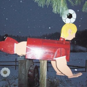 Soccer Player Mailbox from Crossknots Custom Woodworking