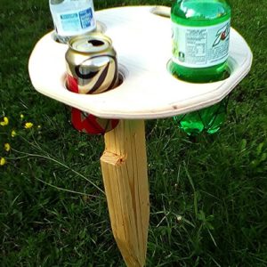 Folding Custom Wood Beverage Holding Table from Crossknots Custom Woodworking