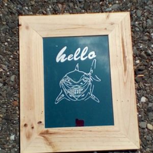 Etched Mirror with Shark from Crossknots Custom Woodworking