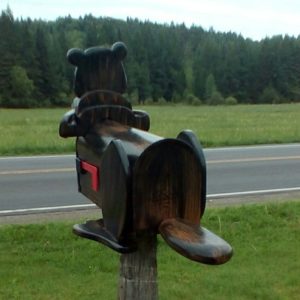 Woodchuck with Radish Mailbox from Crossknots Custom Woodworking