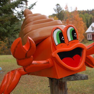 crab mailbox with 5 clown fish not shown