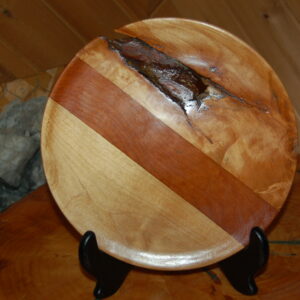cherry oak plate wood turned