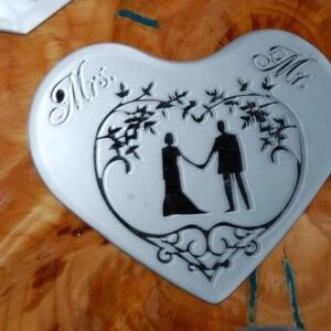 Heart shaped wedding coasters set of 4